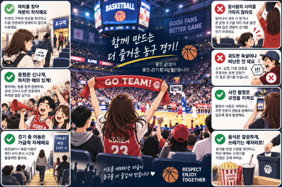 농구 경기장에서 지켜야 할 관람 예절, 처음 가기 전에 알아두기