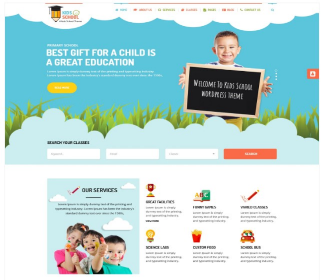 유치원 교육 워드프레스 테마