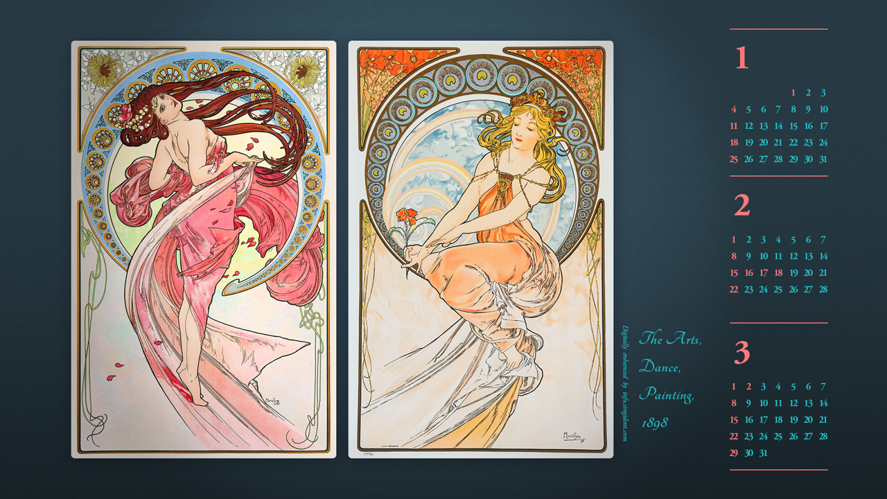 10 예술 시리즈, 춤, 회화 B - 2026년2월 달력배경화면
