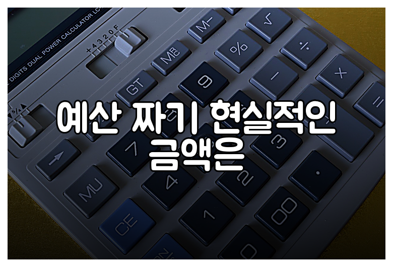 예산 짜기 현실적인 금액은