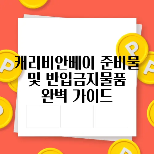 캐리비안베이 준비물 및 반입금지물품 완벽 가이드