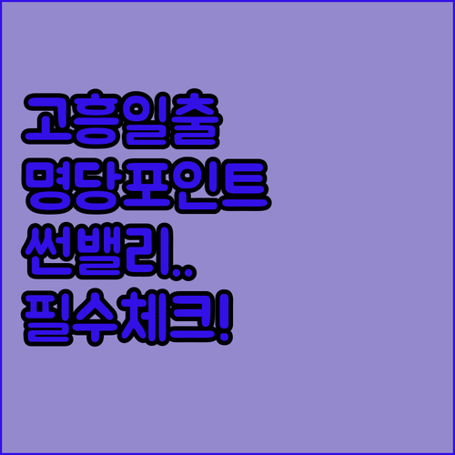 고흥 남열해돋이해수욕장 일출 명당 포..