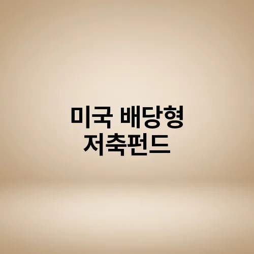 미국 배당형 저축펀드