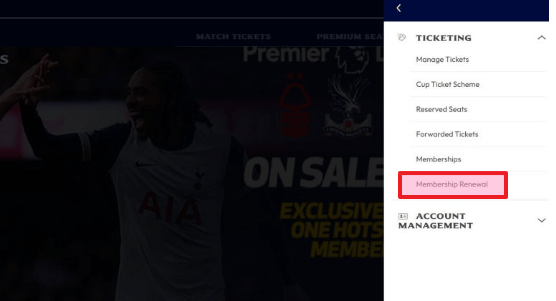 Membership Renewal 클릭