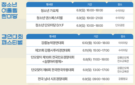 2024 강릉 단오제 행사 일정