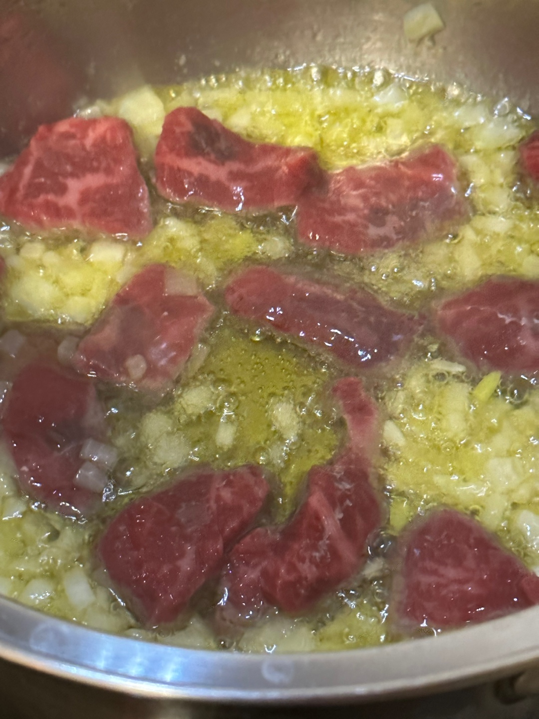 양파익히고-고기익히기