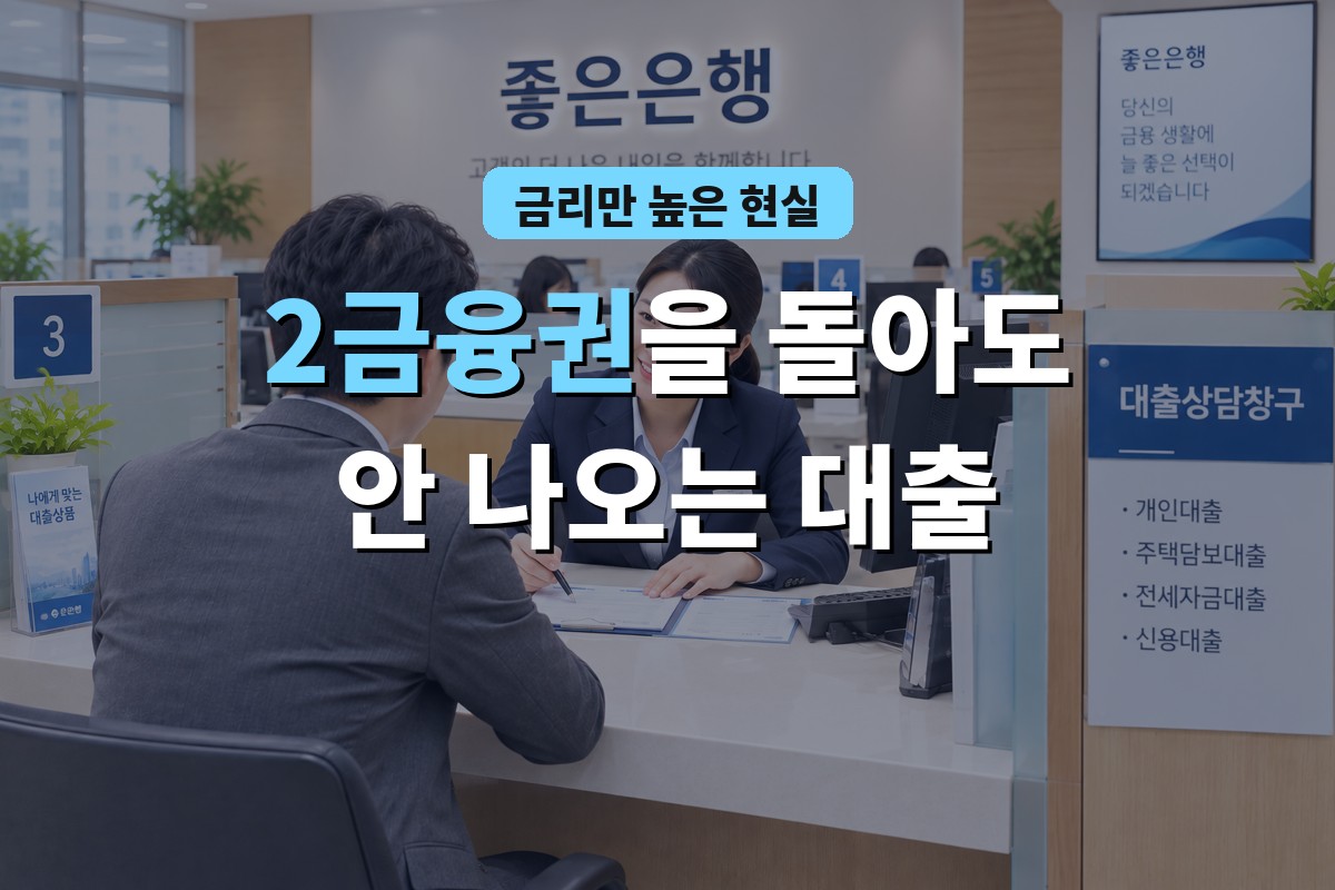 2금융권을 돌아도 안 나오는 대출 - 은행 대출 상담창구 사진
