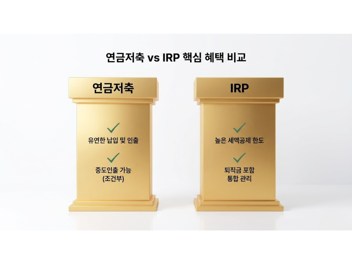 [비교] 연금저축 vs IRP, 내 돈 어디에 넣을까?