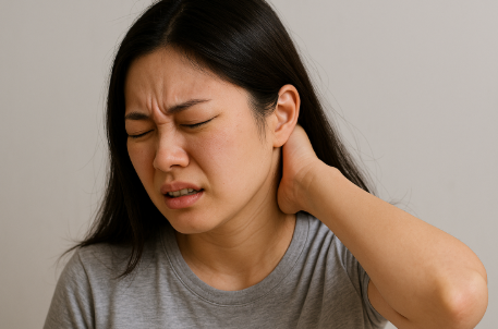 뒷골이 땡기면서 머리가 아파요