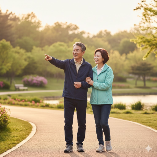 식후 가벼운 산책 사진