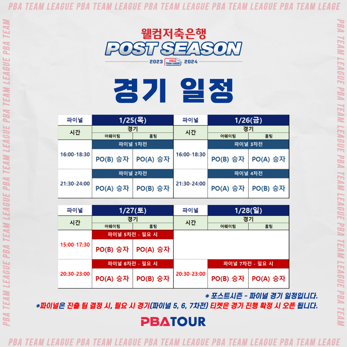 PBA 팀리그 프로당구 당구 선수 포스트시즌 티켓 예매 장소 가격 PBA 스타디움 고양 킨텍스 경기 일정 플레이오프 결승1 할인