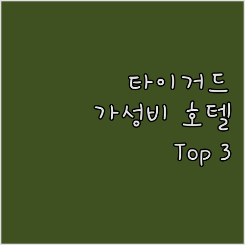 가성비 갑! 타이거드 추천 호텔 To..