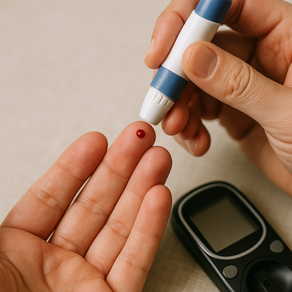 당화 혈색소 검사하는 사진