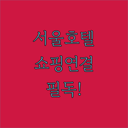 서울 인기 호텔 5곳 쇼핑몰 연결 정..