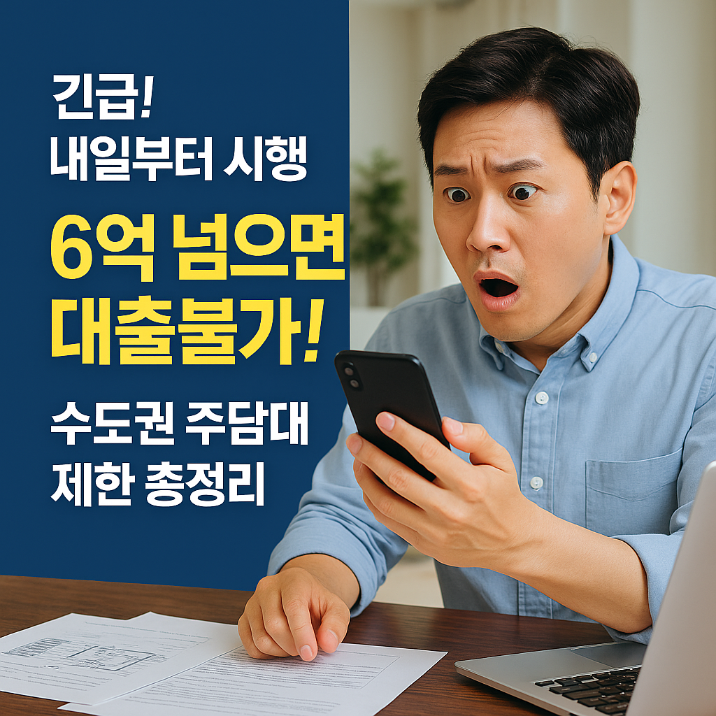 6억 넘으면 대출불가! 28일부터 긴급시행