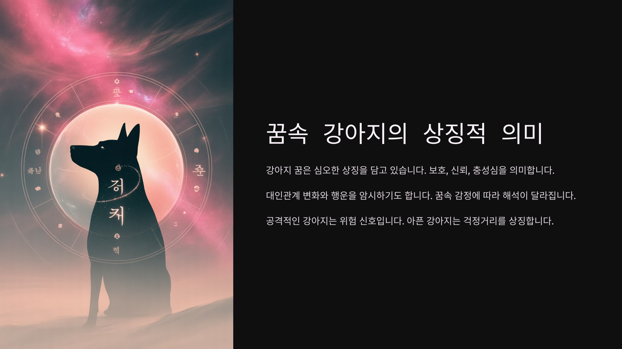 꿈속 강아지의 상징적 의미