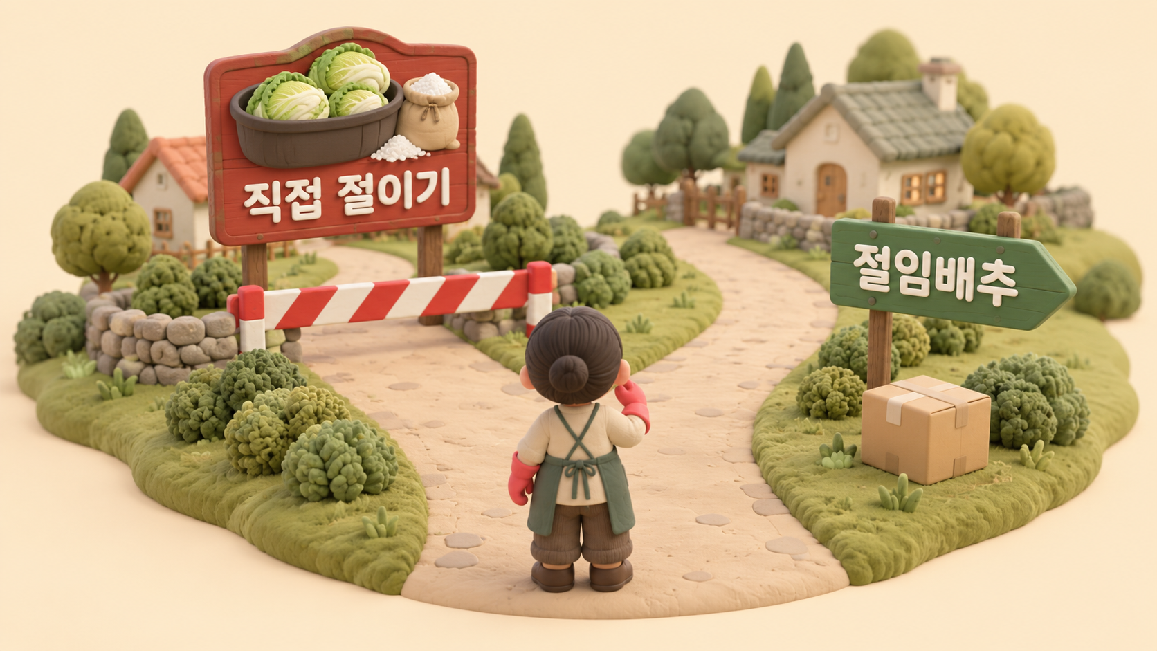 절임배추와 생배추 갈림길