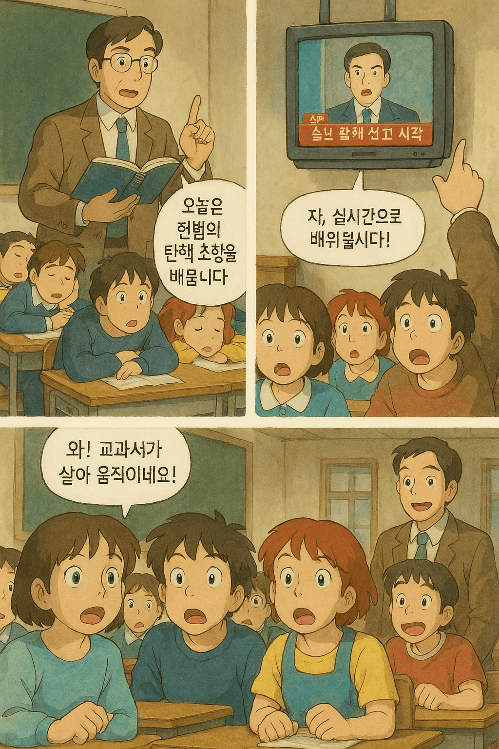 ChatGPT 지브리풍으로 그려본 4컷 만화