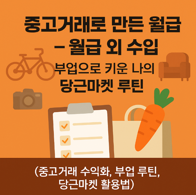 중고거래로 만든 월급 외 수입 &ndash; 부업으로 키운 나의 당근마켓 루틴 (중고거래 수익화, 부업 루틴, 당근마켓 활용법)