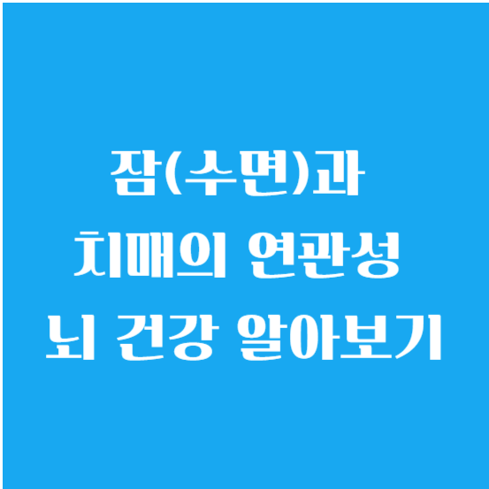 잠(수면)과 치매의 연관성 뇌 건강 알아보기