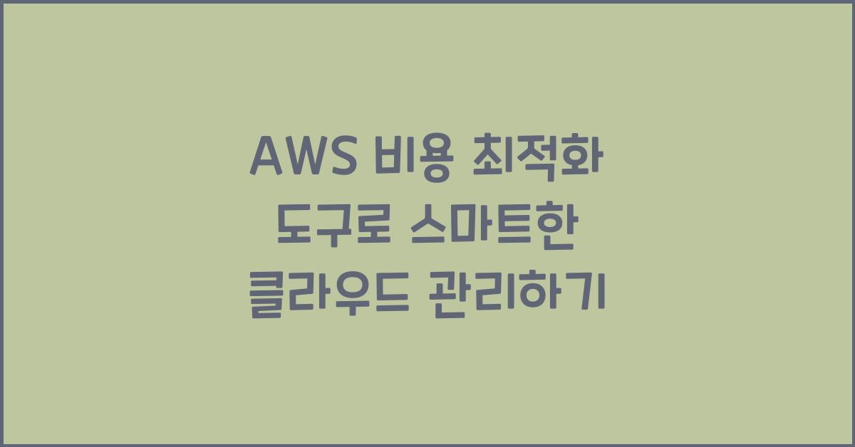 AWS 비용 최적화 도구
