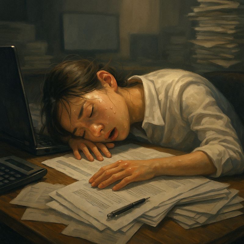 업무 과부하로 쓰러지는 꿈 – 피로의 경고