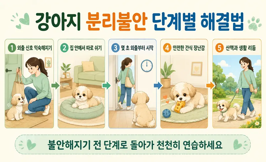 강아지 분리불안을 완화하는 단계별 훈련 방법 5가지