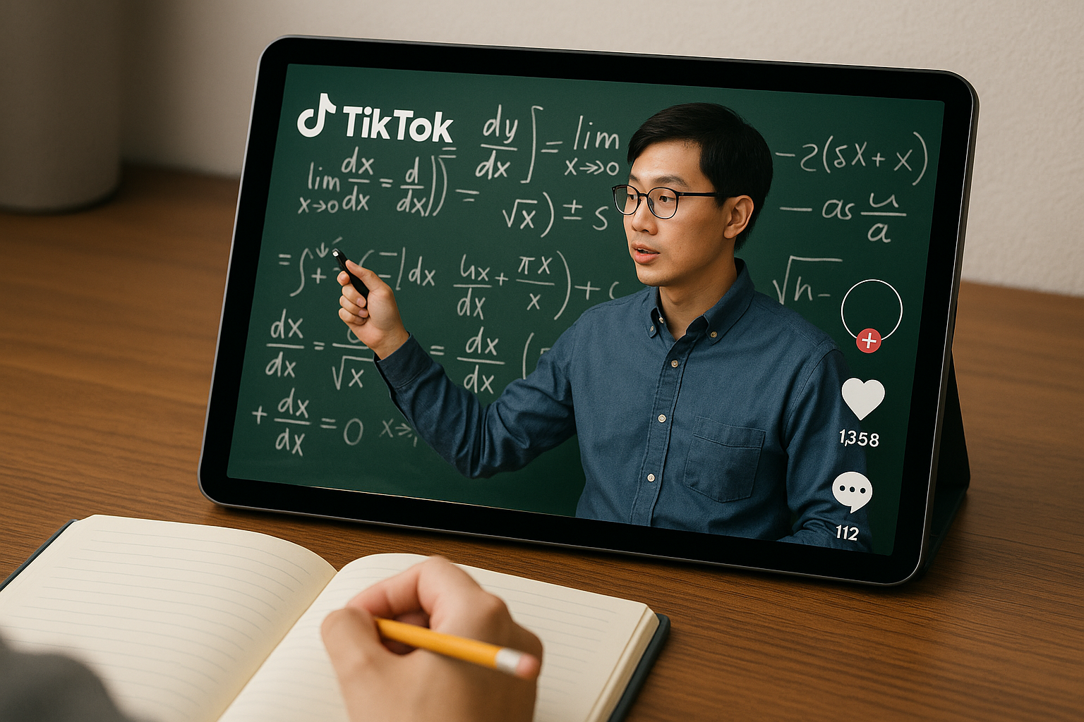 틱톡에 업로드된 강의 화면