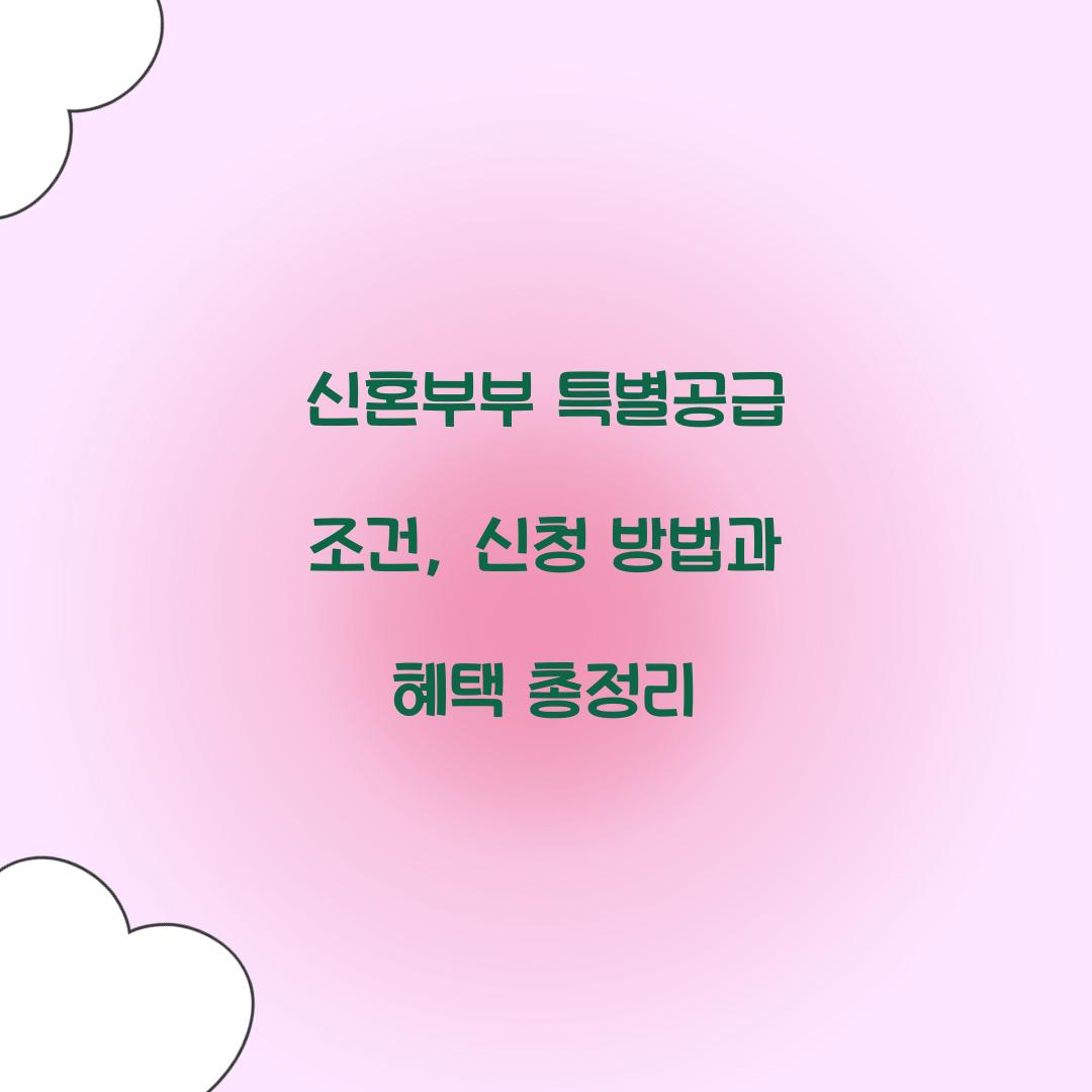 신혼부부 특별공급 조건