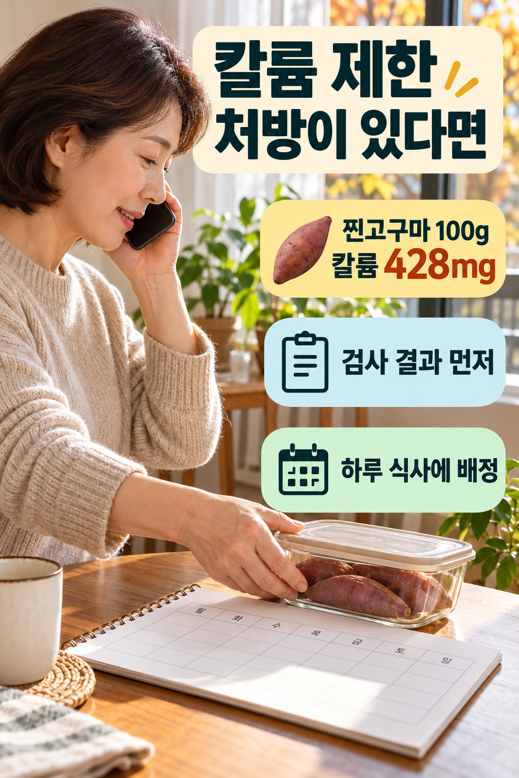 고구마 &middot; 칼륨을 보태는 장점도 검사 결과에 맞춰요 실사 인포그래픽