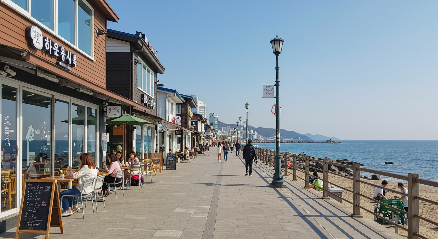 강릉 안목해변 카페거리 전경