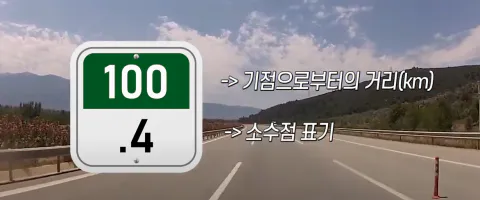 고속도로 갓길 이정표 보는 방법