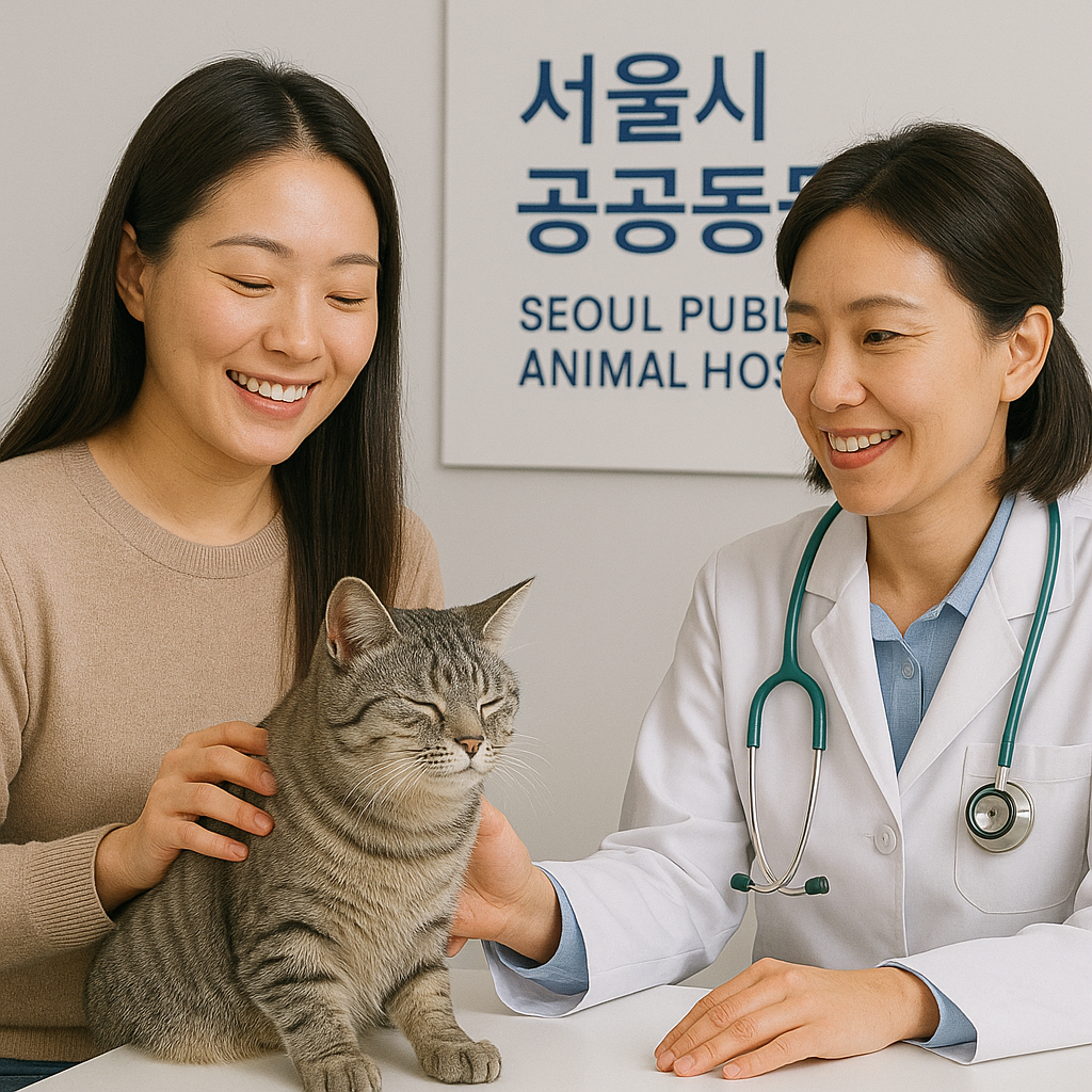 서울시 공공 동물병원에서 상담받는 반려인