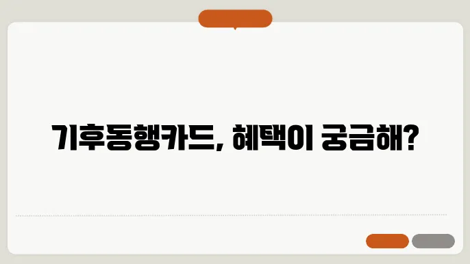 기후동행카드 혜택에 대한 설명