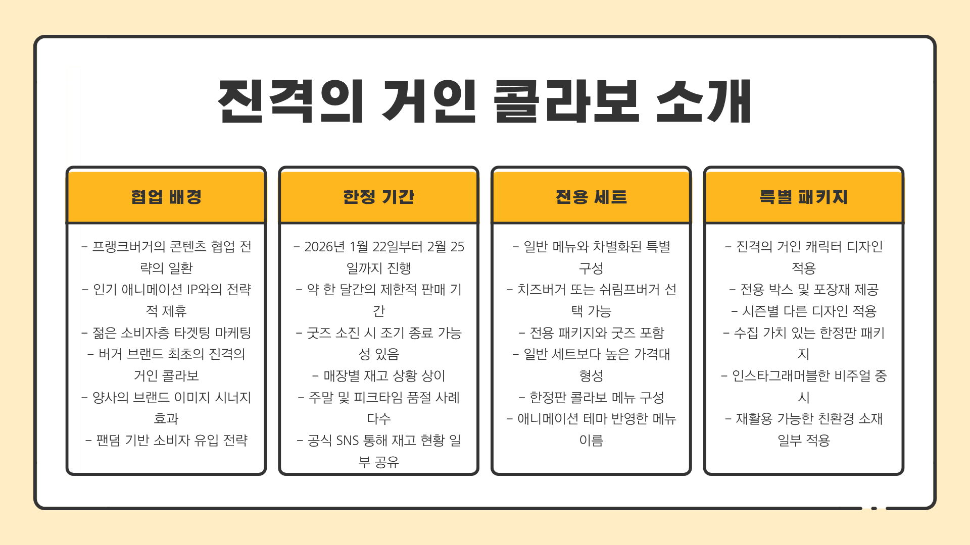 프랭크버거 메뉴 가격 총정리 + 진격의 거인 콜라보 정보까지 한눈에