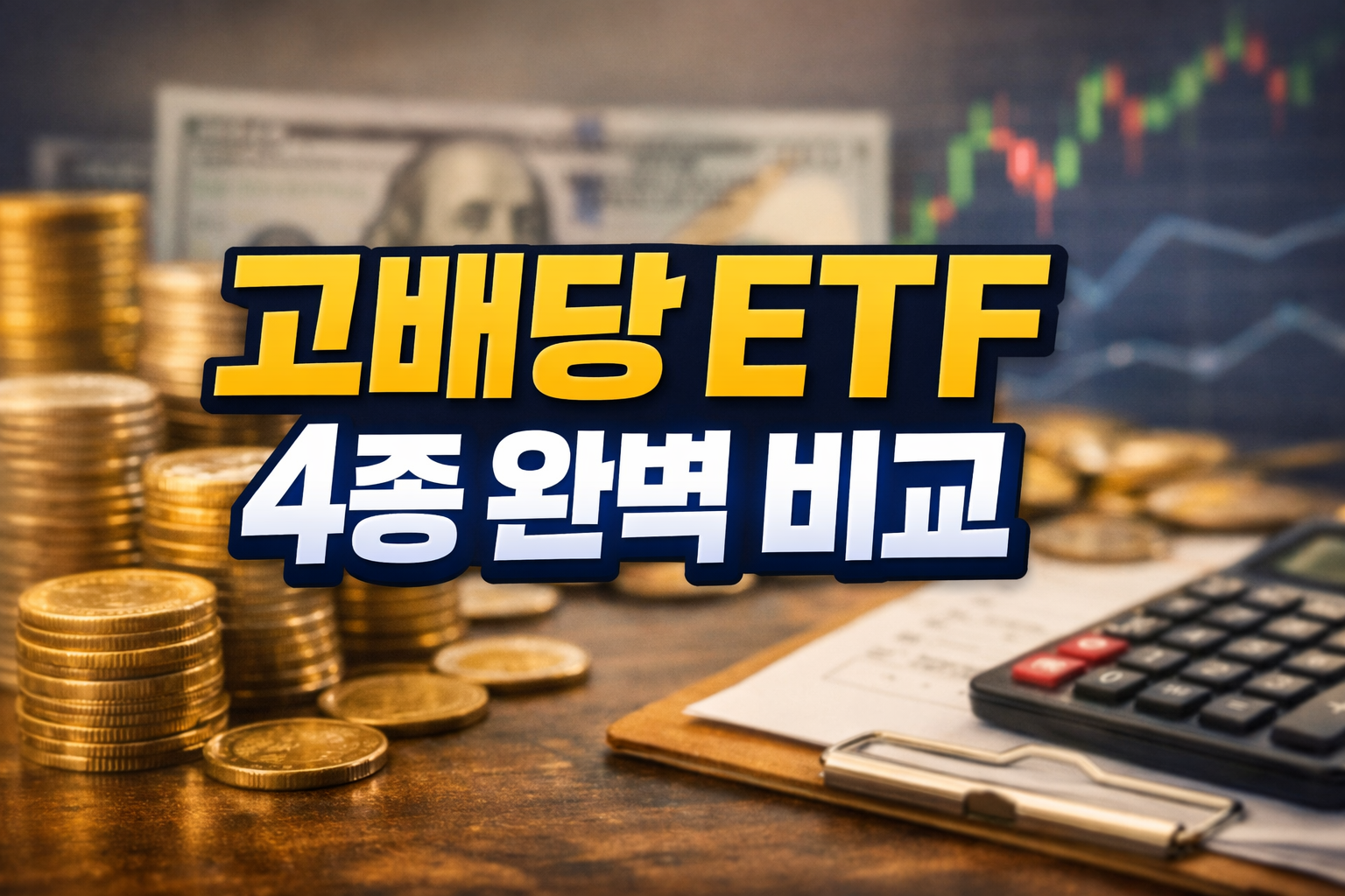 고배당 ETF 4종 비교 개념 이미지 &ndash; 배당 ETF 투자 전략과 수익 구조 설명