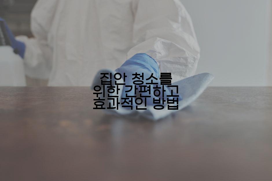 집안 청소를 위한 간편하고 효과적인 방법