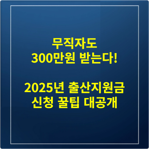 무직자도 300만원 받는다! 2025년 출산지원금 신청 꿀팁 대공개