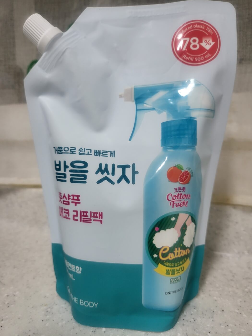 온더바디 코튼풋 발을 씻자 풋샴푸 리필