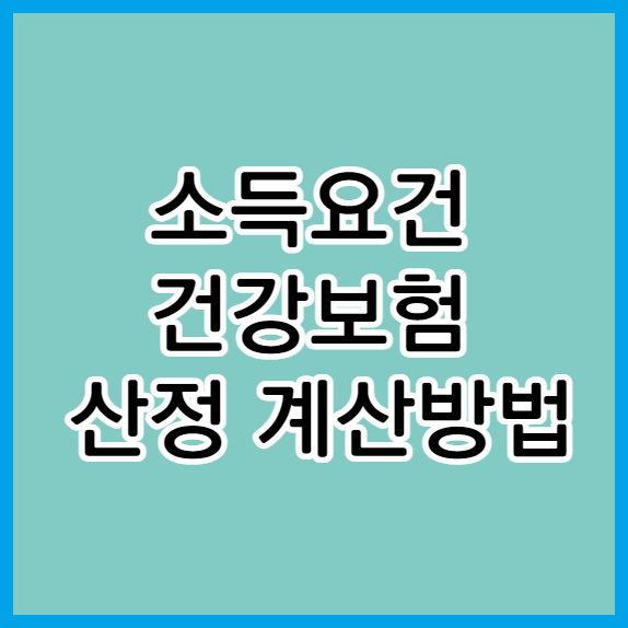소득요건에 따른 건강보험 산정 계산