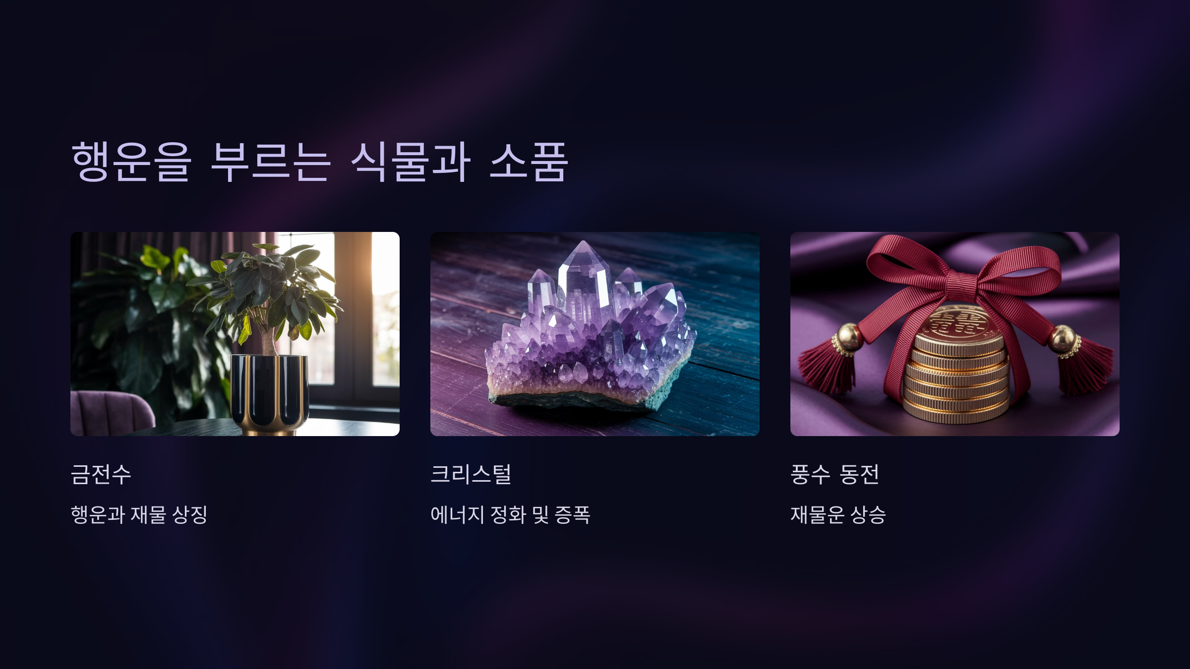 행운을 부르는 식물과 소품