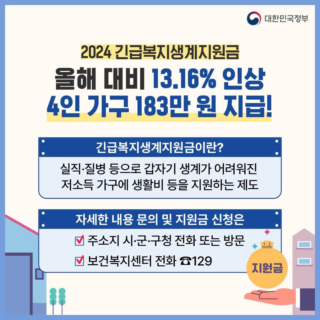 2024년 긴급복지 생계지원금 받는 방법 