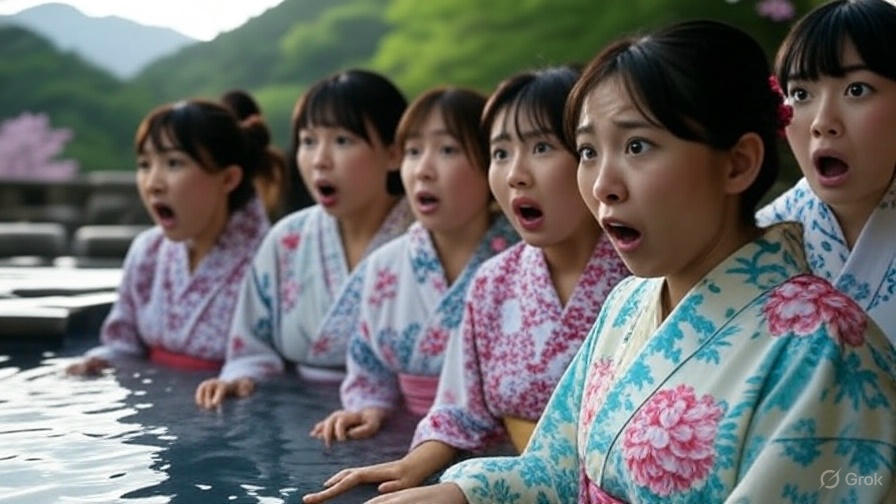 여자 온천여행객