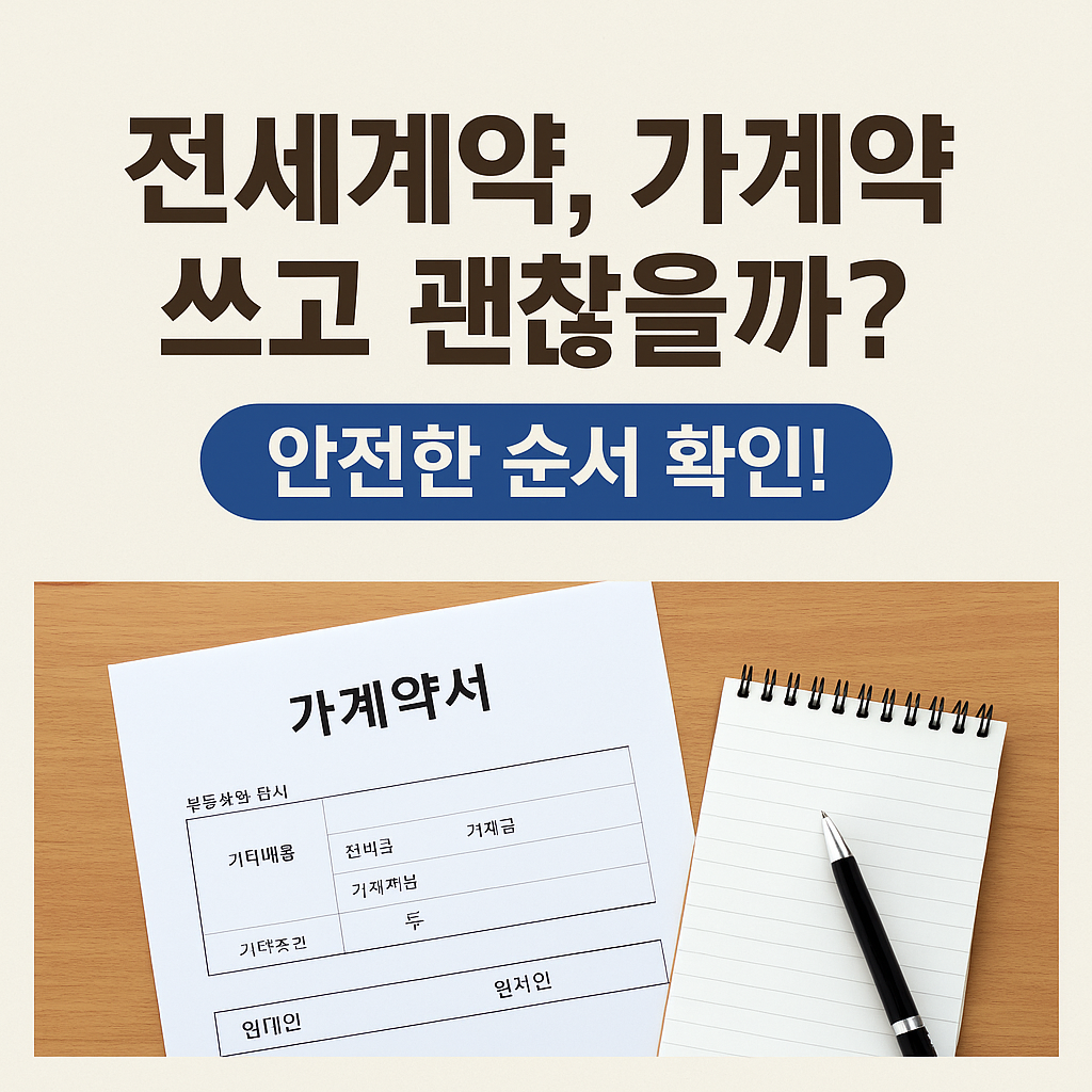 전세계약, 가계약금만 입금했는데 본계약은 언제? 안전한 절차 정리