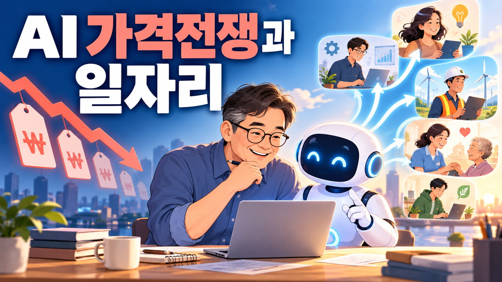 AI 가격전쟁과 일자리 AI가 10배 싸지면 내 일은 어떻게 달라질까?