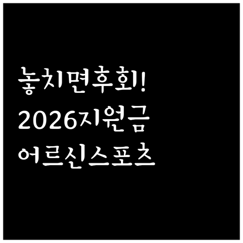2026년 어르신 스포츠 지원금, 전..