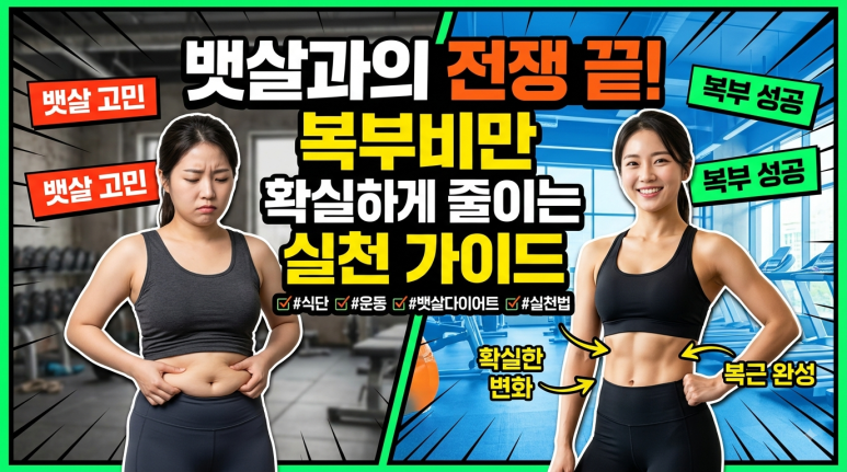 뱃살과의 전쟁 끝! 복부비만 확실하게 줄이는 실천 가이드