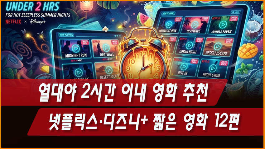 열대야 2시간 이내 영화 추천｜넷플릭스&middot;디즈니+ 짧은 영화 12편