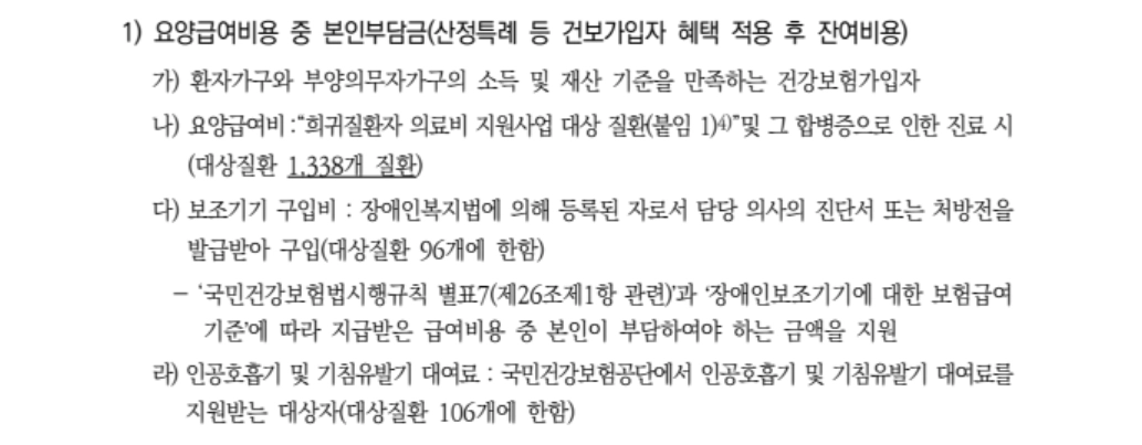 희귀질환자의료비지원조건3분확인