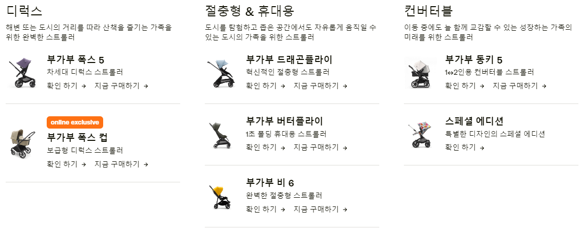 부가부 스트롤러 종류